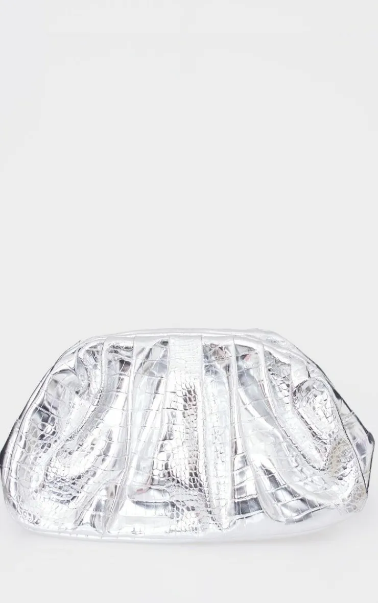 PrettyLittleThing Shoulder Bags*Metallic Slouchy Clutch