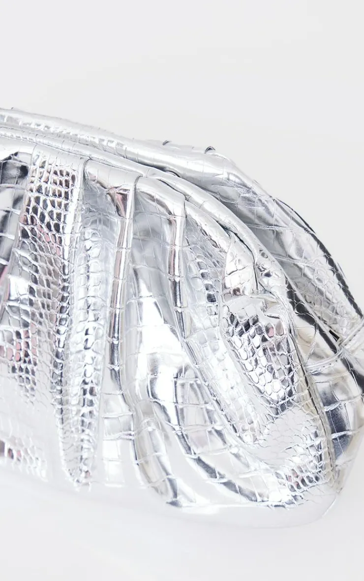 PrettyLittleThing Shoulder Bags*Metallic Slouchy Clutch