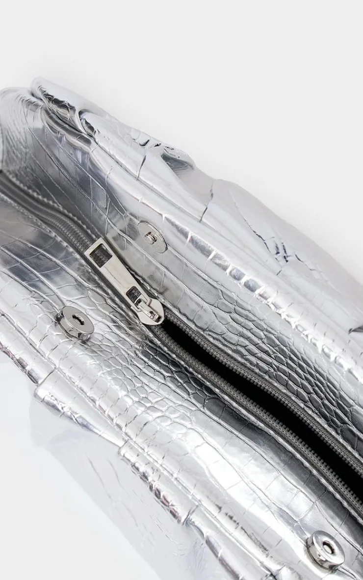 PrettyLittleThing Shoulder Bags*Metallic Slouchy Clutch