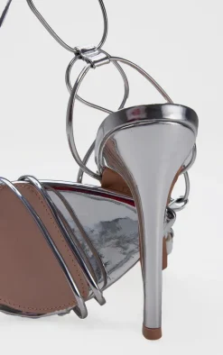 PrettyLittleThing High Heels*Metallic Strappy Gladiator Point Toe Heels