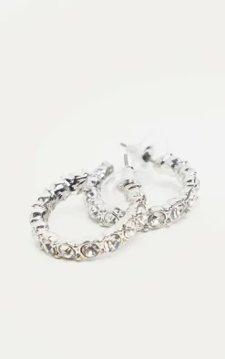 PrettyLittleThing Earrings*Mini Diamante Hoop Earrings