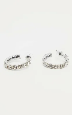 PrettyLittleThing Earrings*Mini Diamante Hoop Earrings