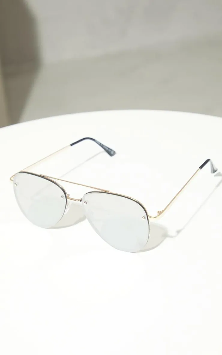 PrettyLittleThing Colored Sunglasses*Mirrored Aviator Sunglasses