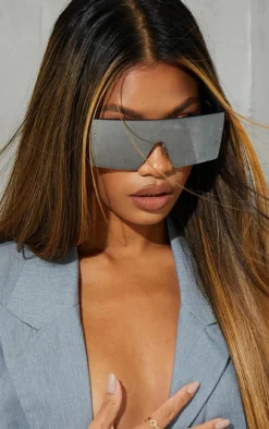 PrettyLittleThing Visor Sunglasses*Mirrored Square Frame Visor Sunglasses