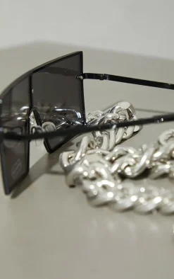 PrettyLittleThing Visor Sunglasses*Mirrored Square Frame Visor Sunglasses
