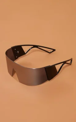 PrettyLittleThing Visor Sunglasses*Mirrored Wrap Round Visor Sunglasses