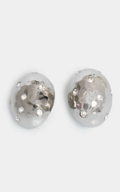 PrettyLittleThing Statement Earrings*Molten Diamante Pebble Statement Earrings