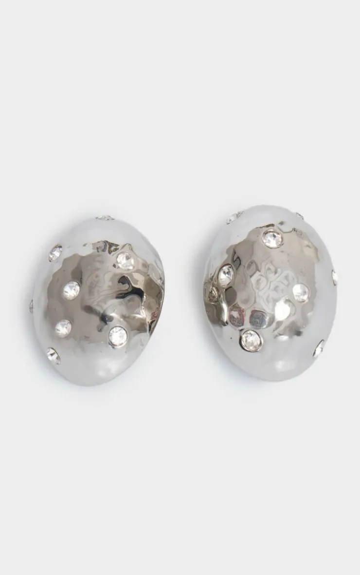 PrettyLittleThing Statement Earrings*Molten Diamante Pebble Statement Earrings