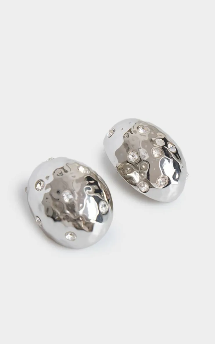 PrettyLittleThing Statement Earrings*Molten Diamante Pebble Statement Earrings