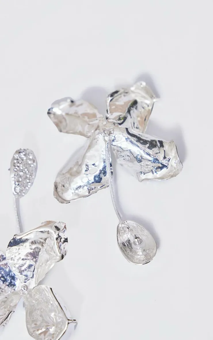 PrettyLittleThing Statement Earrings*Molten Flower Drop Statement Earrings