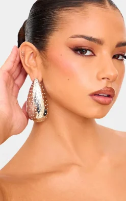 PrettyLittleThing Statement Earrings*Oversized Diamante Teardrop Statement Earrings