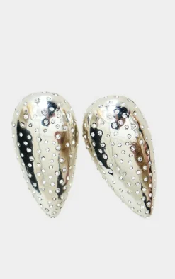 PrettyLittleThing Statement Earrings*Oversized Diamante Teardrop Statement Earrings