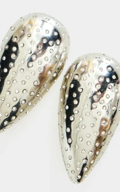 PrettyLittleThing Statement Earrings*Oversized Diamante Teardrop Statement Earrings