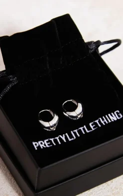 PrettyLittleThing Hoop Earrings*Plated Drop Huggie Hoop Earrings