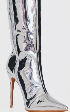 PrettyLittleThing Over The Knee Boots*PU Point Toe Over The Knee High Stiletto Heeled Boots
