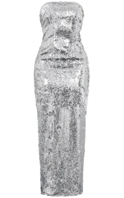 Sequin Bandeau Maxi Dress-PrettyLittleThing Hot