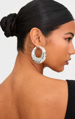 PrettyLittleThing Hoop Earrings*Sequin Flare Large Hoop Earrings
