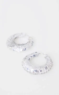 PrettyLittleThing Hoop Earrings*Sequin Flare Large Hoop Earrings
