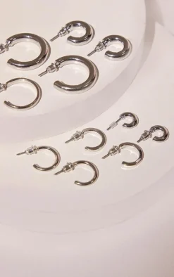 PrettyLittleThing Hoop Earrings*Simple Hoop 6 Pack Earrings
