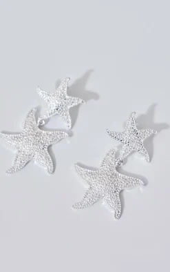 PrettyLittleThing Earrings*Starfish Detail Drop Stud Earrings