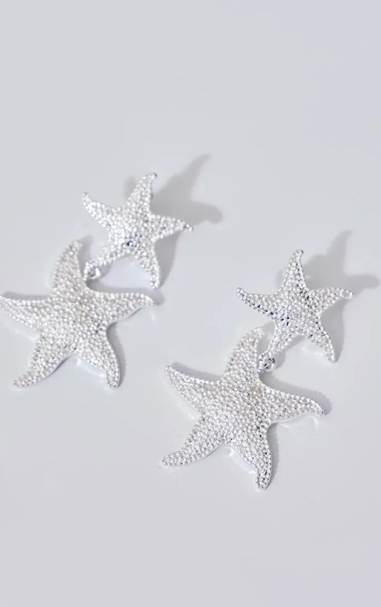 PrettyLittleThing Earrings*Starfish Detail Drop Stud Earrings