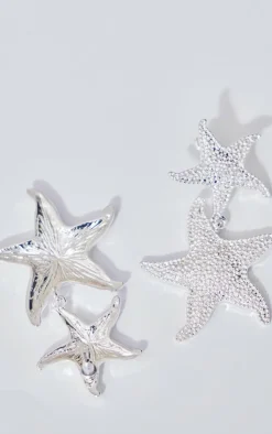 PrettyLittleThing Earrings*Starfish Detail Drop Stud Earrings