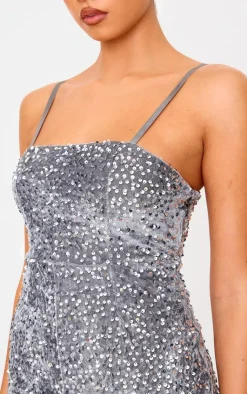 Strappy Sequin Hot Pant Romper-PrettyLittleThing Sale
