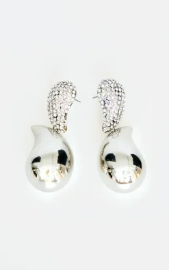 PrettyLittleThing Statement Earrings*Teardrop Diamante Link Statement Earrings
