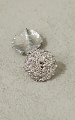 PrettyLittleThing Earrings*Textured Circular Stud Earrings