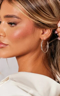PrettyLittleThing Hoop Earrings*Textured Hoop Earrings Multipack