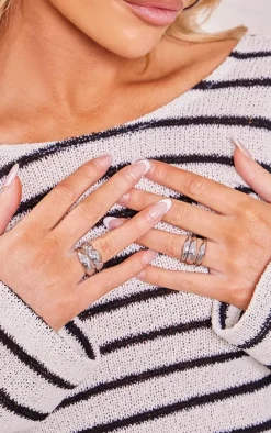 PrettyLittleThing Rings*Textured Ring Multipack