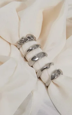 PrettyLittleThing Rings*Textured Ring Multipack