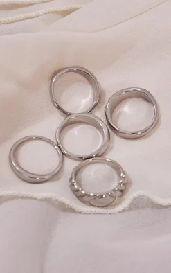 PrettyLittleThing Rings*Textured Ring Multipack