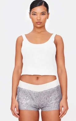Waistband Detail Sequin Mini Shorts-PrettyLittleThing Best