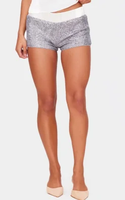 Waistband Detail Sequin Mini Shorts-PrettyLittleThing Best