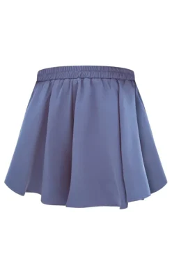 Hot PrettyLittleThing Slate Blue Woven Floaty Shorts Steel Blue