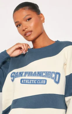 Athletics Graphic Contrast Sweater Dress-PrettyLittleThing Hot