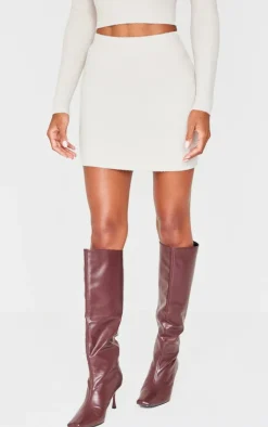 PrettyLittleThing Soft Knit Mini Skirt Slate Grey