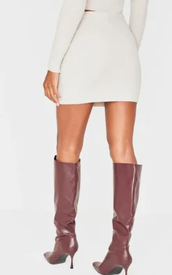 PrettyLittleThing Soft Knit Mini Skirt Slate Grey