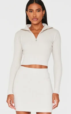 PrettyLittleThing Soft Knit Mini Skirt Slate Grey