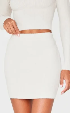 PrettyLittleThing Soft Knit Mini Skirt Slate Grey