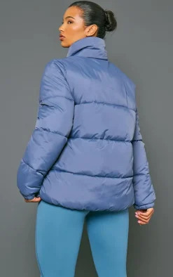 PrettyLittleThing Puffer Jackets*Soft Touch Nylon Longline Padded Panel Puffer Coat