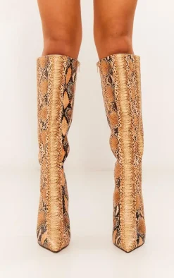 PrettyLittleThing High Heels*PU Point Toe Knee High Heeled Boots