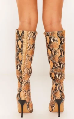 PrettyLittleThing High Heels*PU Point Toe Knee High Heeled Boots