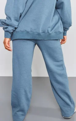 Discount PrettyLittleThing Oversized Pintuck Wide Leg Sweatpants Steel Blue