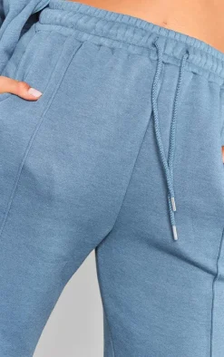 Discount PrettyLittleThing Oversized Pintuck Wide Leg Sweatpants Steel Blue
