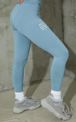 PrettyLittleThing Gym Leggings*Blue Stitch Detail Gym Leggings