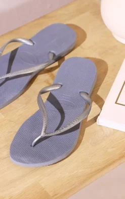 PrettyLittleThing Flat Sandals*Steel Havaianas Slim