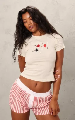 PrettyLittleThing T-Shirts*Ace Card Fitted T Shirt