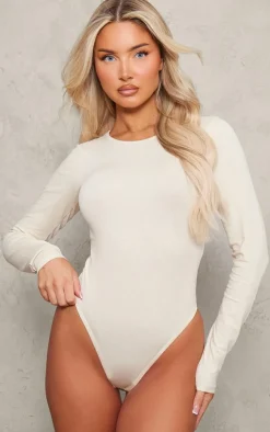 PrettyLittleThing Basic Tops*Basic Long Sleeve Crew Neck Bodysuit